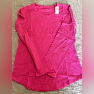 Gap bright pink waffle knit long sleeve new with tag.